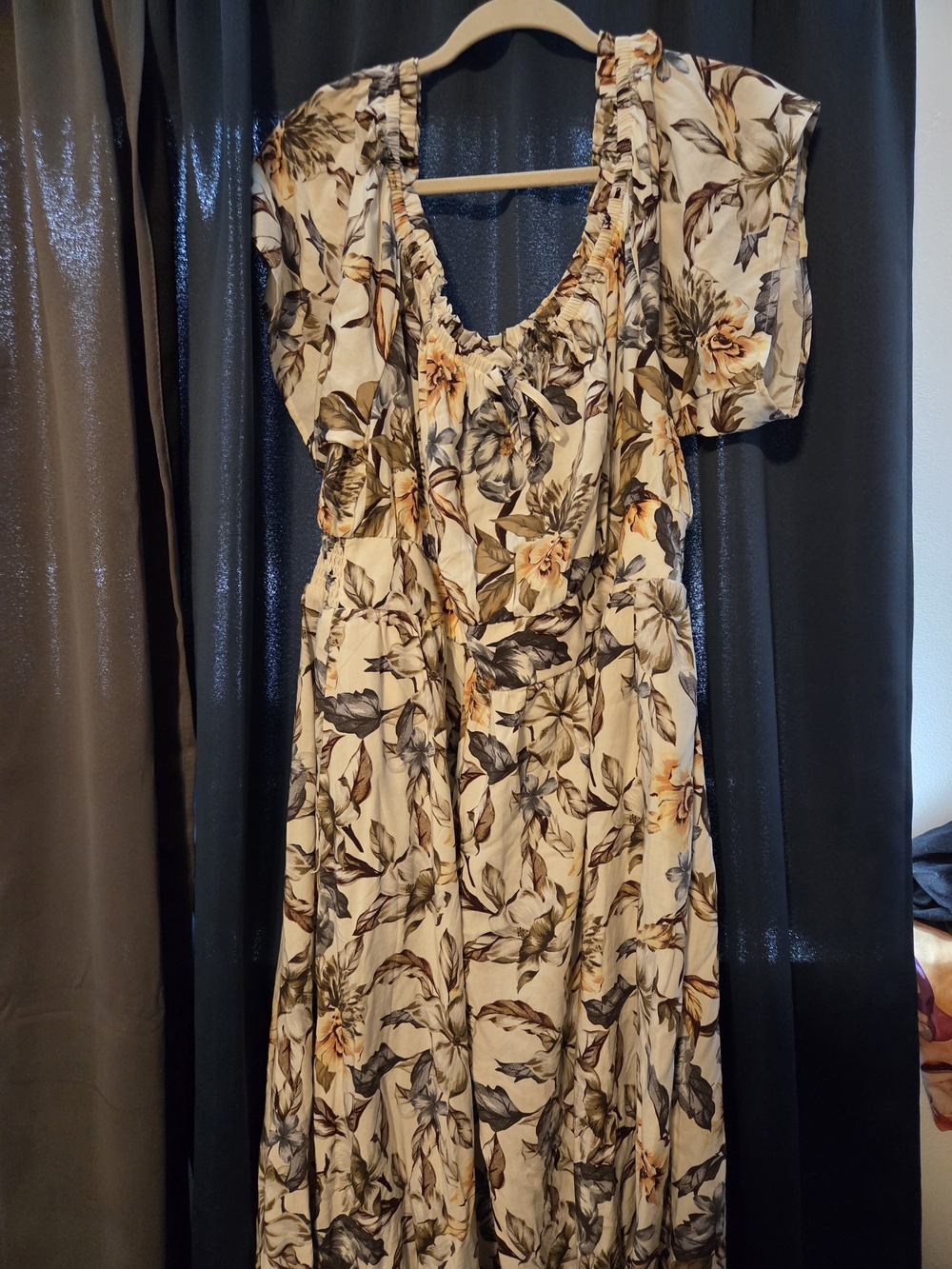 Torrid Floral Cream Dress Tea Length